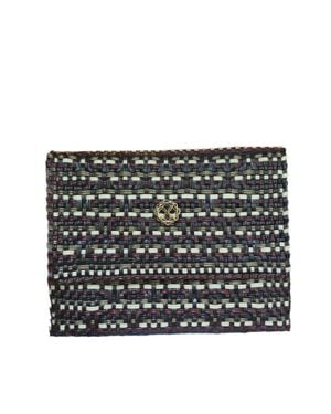 Lolas Bag Woven Long Braided Strap Crossbody Bag - Black