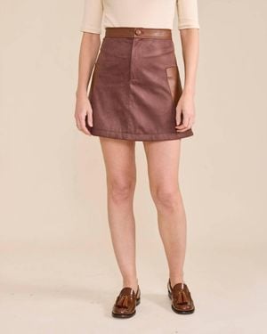 S'Edge Zoe Mini Skirt - Brown