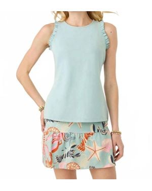 spartina 449 Shirley Ruffle Tank - Blue