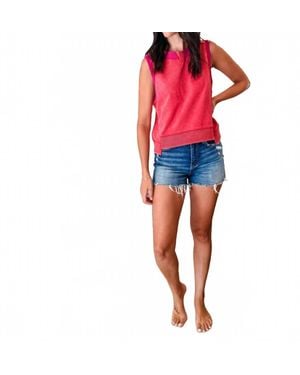 Davi & Dani Kari Mineral Washed Tank Top - Blue