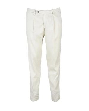 Michael Coal Tailored Linen Stretch Pants - White