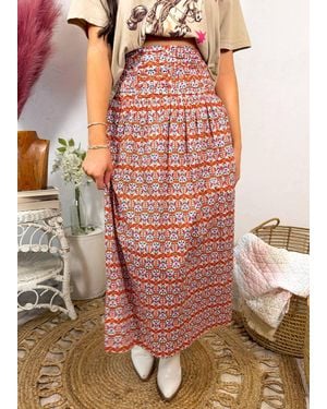 Sincerely Ours Boho Midi Skirt - Red