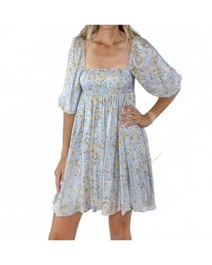 Storia Juliet Floral Mini Dress - Blue