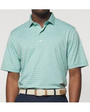 Johnnie-o Newton Short Sleeve Striped Polo - Green