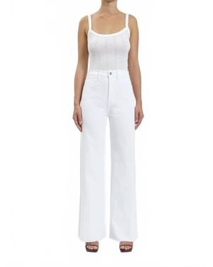 DAZE Far Out High Rise Wide Leg Jeans - White