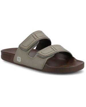 Vance Co. Vance Mario Comfort Adjustable Strap Slide-In Sandal - Brown