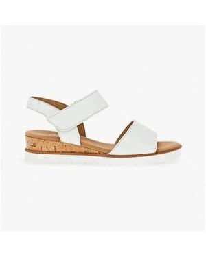 Gabor Low Cork Wedge Walking Sandal - White