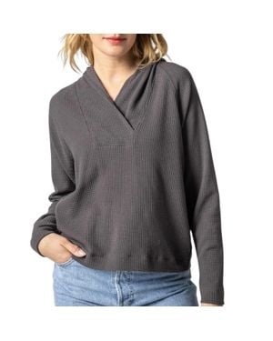 Lilla P Shawl Collar Hoodie - Gray