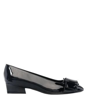 Ferragamo Buckle-Detail Ballerina Pumps - Black