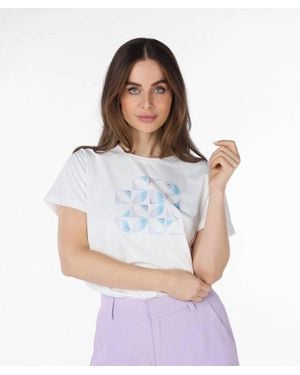 EsQualo Blocks Print T-Shirt - White