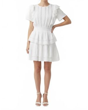 Strawberry Paris Sweet Natasha Cotton Dress - White