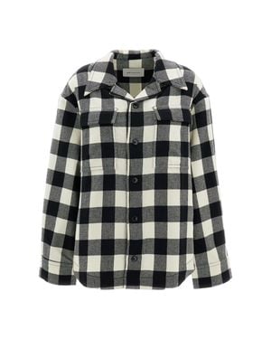 Ami Paris Structured Wool Wide Camp Collar Shirt - White