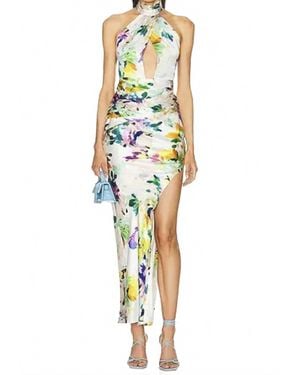 Nicholas Halter Cut Out Asymmetrical Gown - Metallic