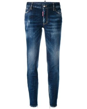 DSquared² Slim-Fit Medium Splatter Denim Jeans - Blue
