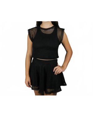 If So Net Mesh Skirt - Black