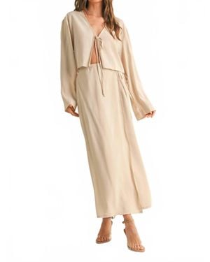Miou Muse Tencel Long Wrap Skirt - Natural