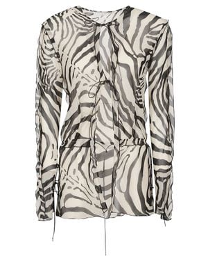 IRO Trecy Sheer Zebra Blouse - Gray