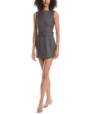GUIZIO Via Pinstripe Mini Dress - Gray