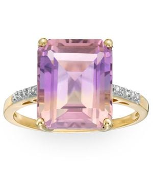 Pompeii3 7 Ct Emerald Cut Amethyst Diamond Ring - Purple