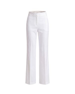 Saiid Kobeisy Crepe Straight-Cut Pants With Tailored Silhouette And Minimalist Design - White