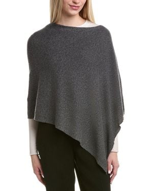 Sofiacashmere Jersey Solid Wool & Cashmere-Blend Poncho - Gray