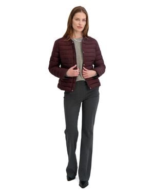 Tahari Lightweight Quilted Jacket With Snap Closure - Red