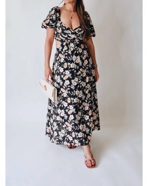 Blu Pepper Romanticize Puff Sleeve Floral Dress - White
