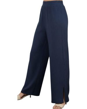 Lamade Breezy Gauze Pant With Side Slit - Blue