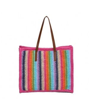 Urban Expressions Candi Stripe Tote Bag - Red