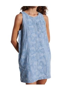 Suncoo Casey Short Round Neck Dress - Blue