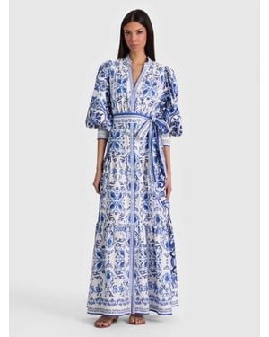 Alice + Olivia Cora Tiered Shirtdress - Blue