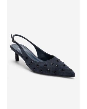 Prologue Shoes Lorex Embellished Stiletto Slingback Pump - Blue