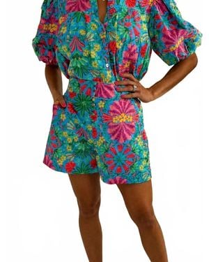Karlie Tropical Floral Short - Green