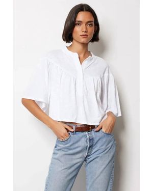 Bobi Yoke Henley Blouse - White