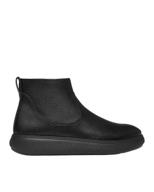 Fitflop Iq-Comff Leather Zip Ankle Boots - Black