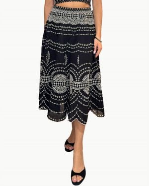 Charo Ruiz Livvy Midi Skirt - Blue