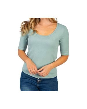 White Birch Half Sleeve Solid Knit Top - Gray