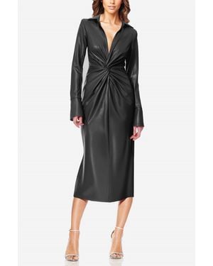 ONE33 SOCIAL Mary Faux Leather Dress - Black