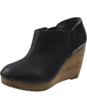 Dr. Scholls Harlow Faux Leather Wedge Shooties - Black