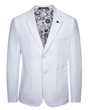 Tom Baine Slim Fit Waffle Performance Stretch Solid Sport Coat - Blue