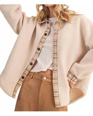 Klesis Austin Plaid Contrast Sherpa Jacket - Natural