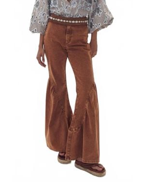 Lanhtropy Gypsy Denim Pants - Brown