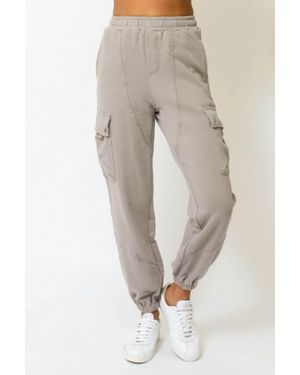 Olivaceous Cargo Sweatpants - Natural