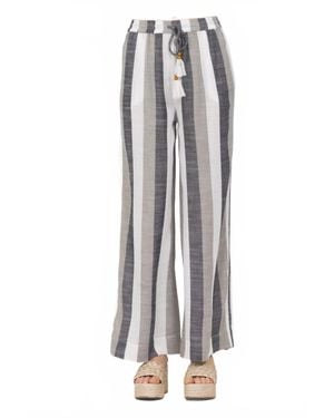 Vintage Havana Metallic Stripe Pants - Gray