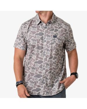 Burlebo Performance Button Up Shirt - Gray