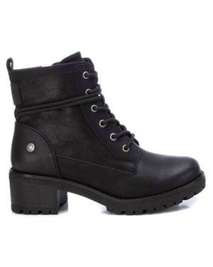 Xti Lace-Up Booties - Black