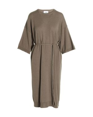 Nude Wool And Cashmere Knit Long Dress - Natural
