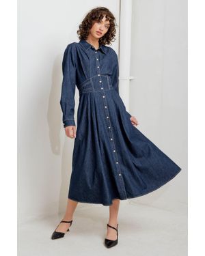 TRUEDAMES Vintage Blues Denim Midi Dress