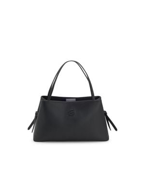 BOSS Grained Faux-Leather Tote Bag With Double B Monogram - Black