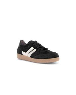 Gabor Velour Round Toe Sneakers - Black